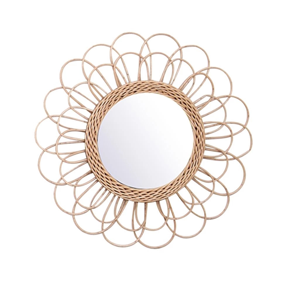 Rattan Mirror Round - Rattan Ayna Yenilikçi Ev Sanatı Yuvarlak