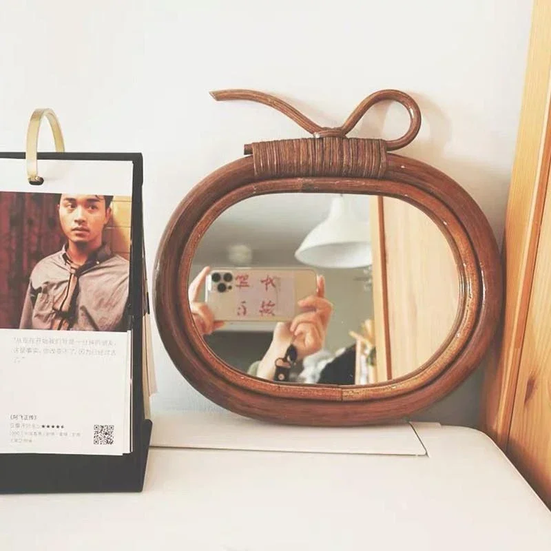 Doğal Rattan Yuvarlak Makyaj A - Rattan Mirror Round incelemesi ve fiyatı