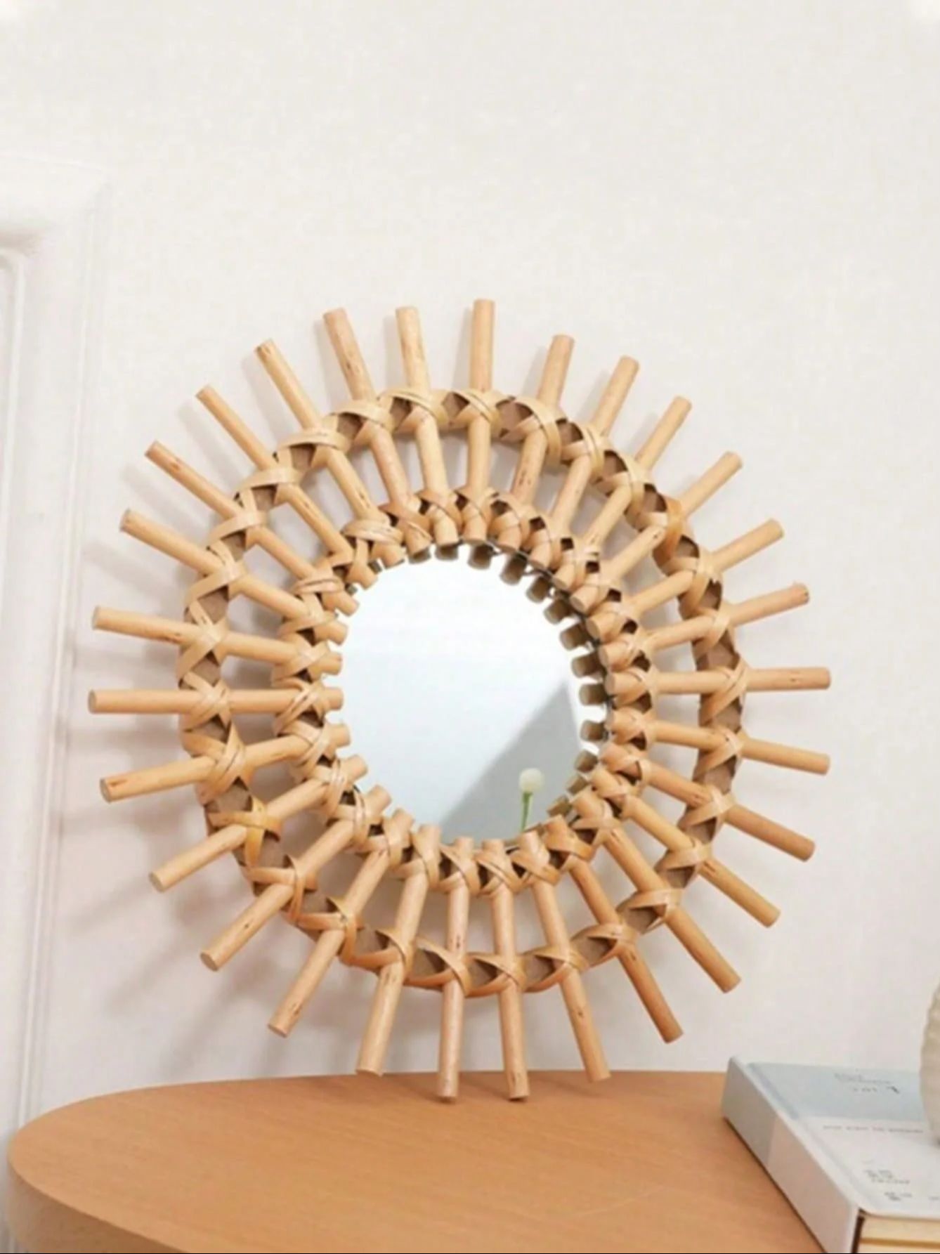 Boho Rattan Duvar Aynası, El Y - Rattan Mirror Round incelemesi ve fiyatı