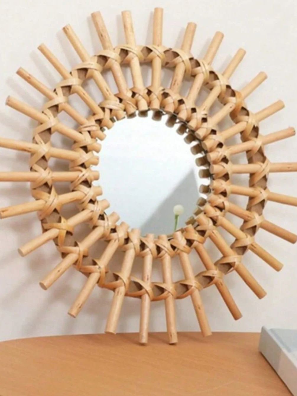 Boho Rattan Duvar Aynası, El Y - Rattan Mirror Round incelemesi ve fiyatı