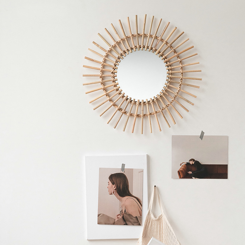 Rattan askılı duvar aynası, İs - Rattan Mirror Round incelemesi ve fiyatı
