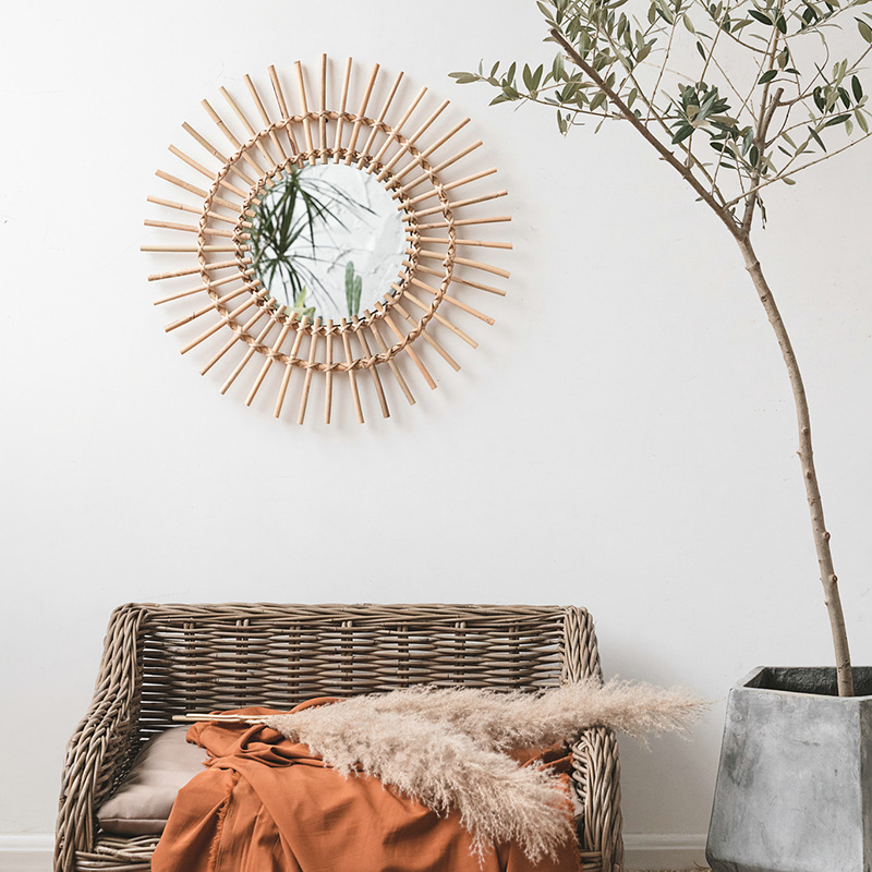 Rattan askılı duvar aynası, İs - Rattan Mirror Round incelemesi ve fiyatı