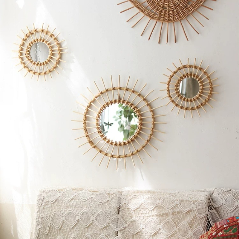 Yaratıcı Rattan Yuvarlak Dekor - Rattan Mirror Round incelemesi ve fiyatı
