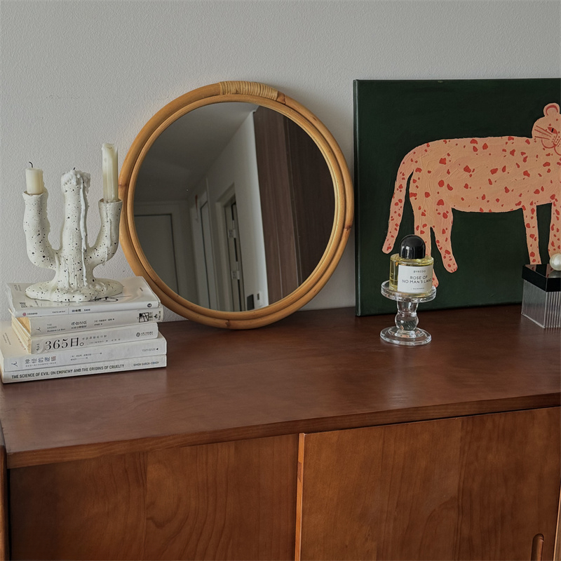 Ortaçağ Rattan Ayna Makyaj Ayn - Rattan Mirror Round incelemesi ve fiyatı